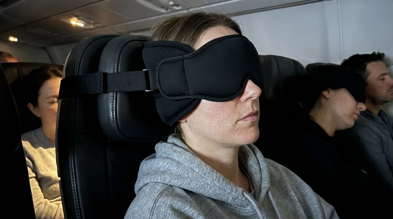 Passenger sleeping deeply with head supported